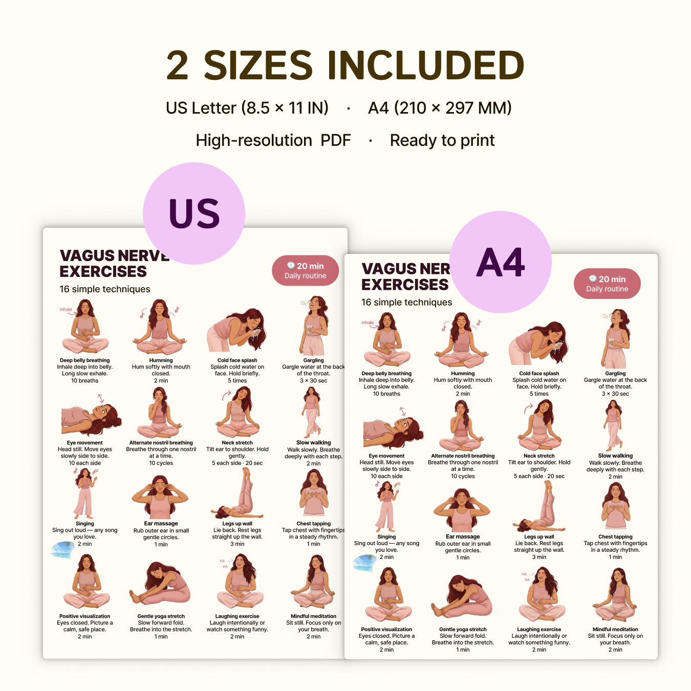 Vagus Nerve Exercises | Printable PDF