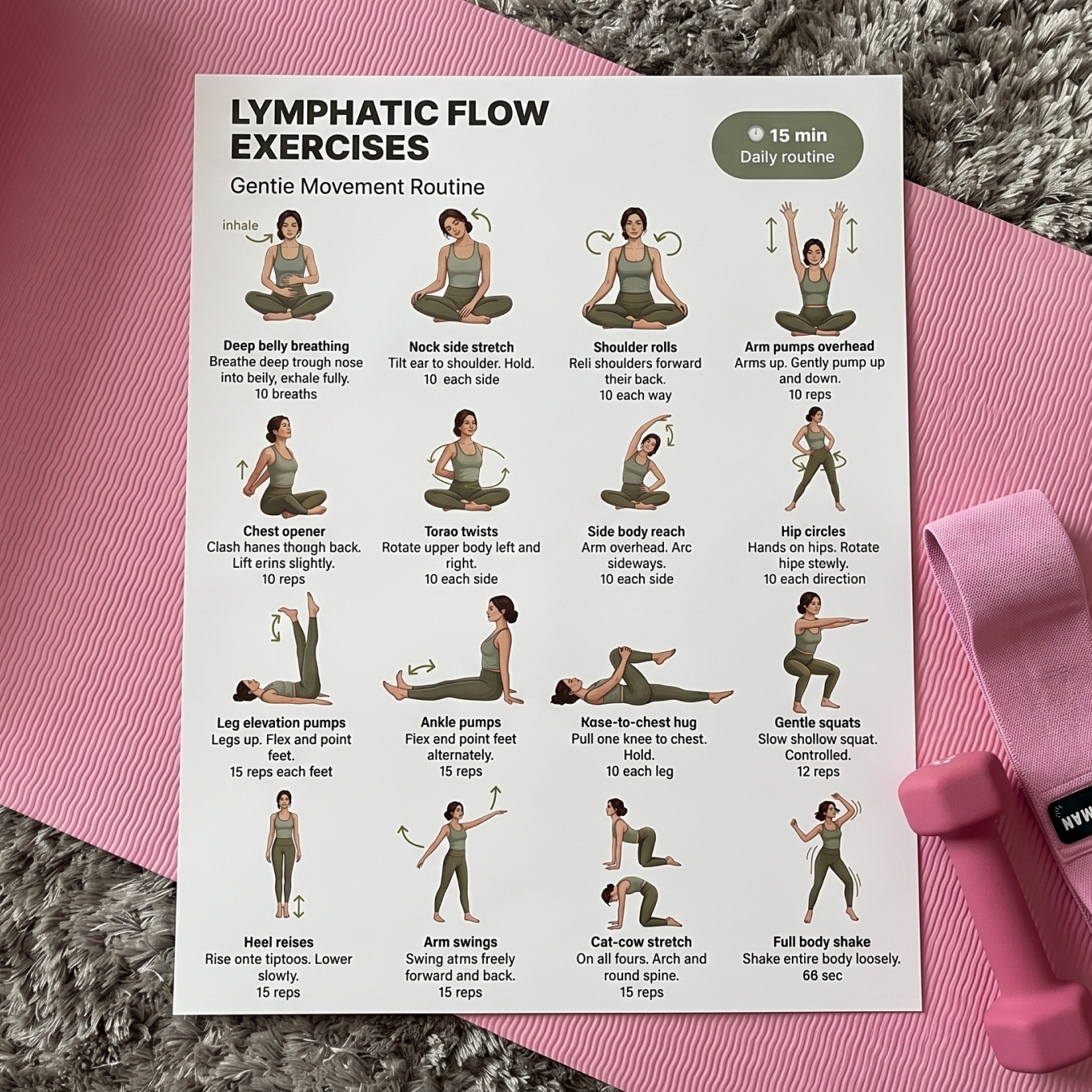 Lymphatic Flow Exercises | Printable PDF