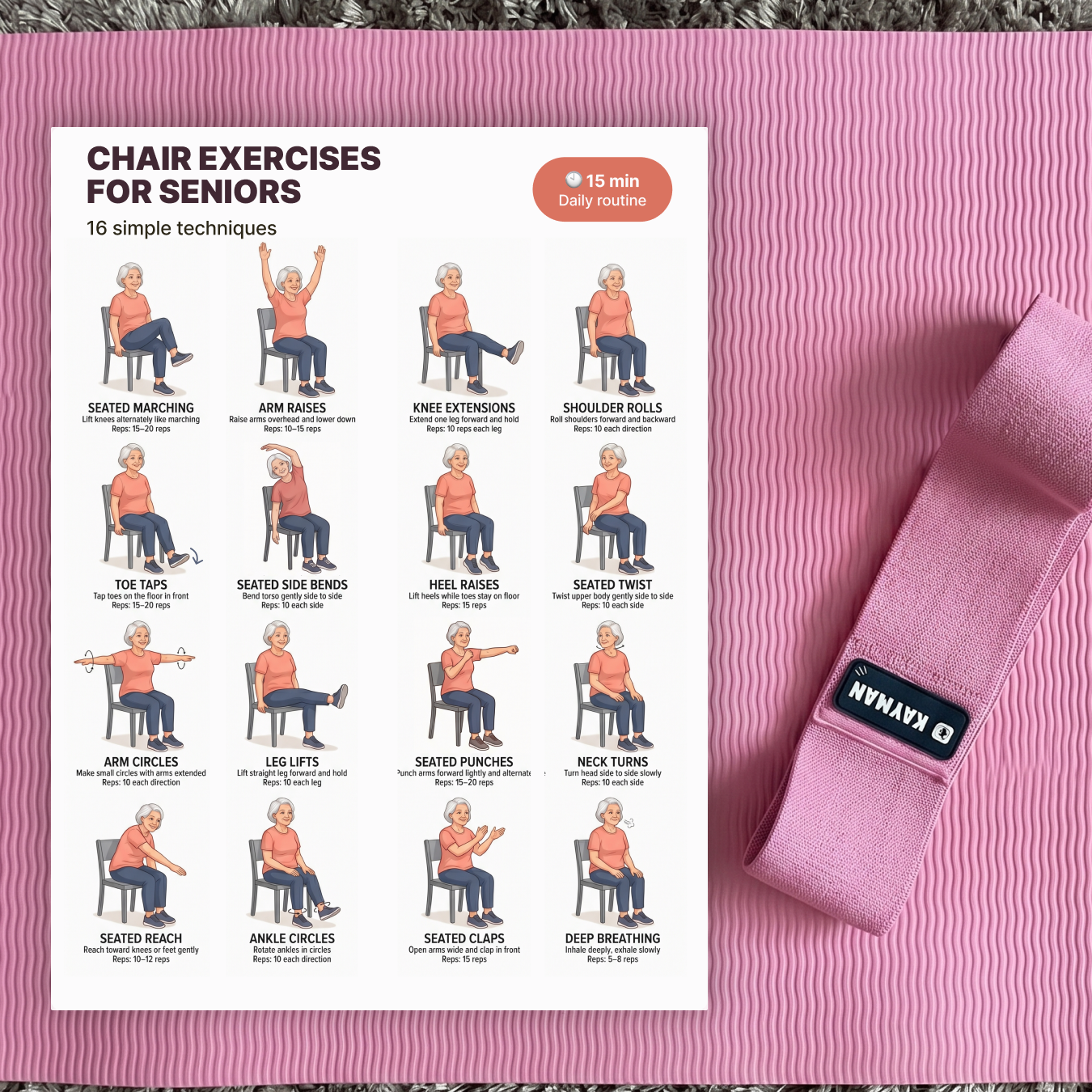 Chair Exercises for Seniors | Printable PDF