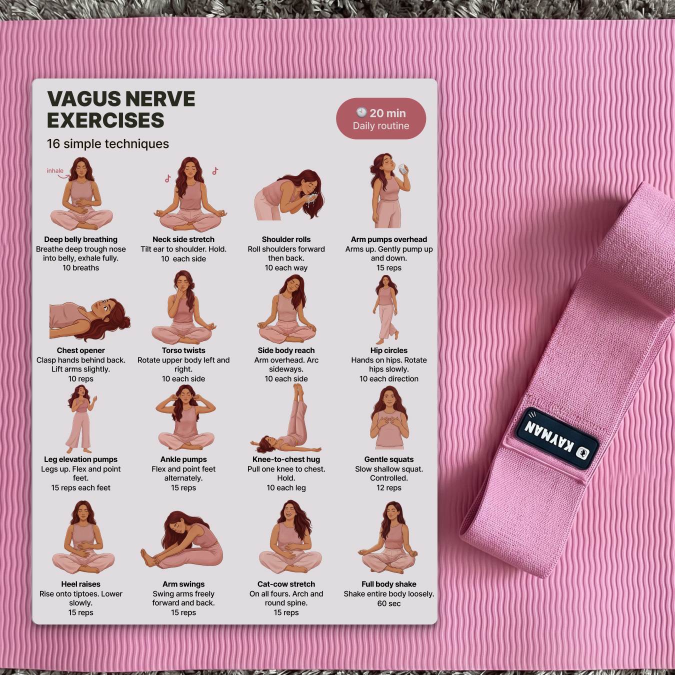 Vagus Nerve Exercises | Printable PDF