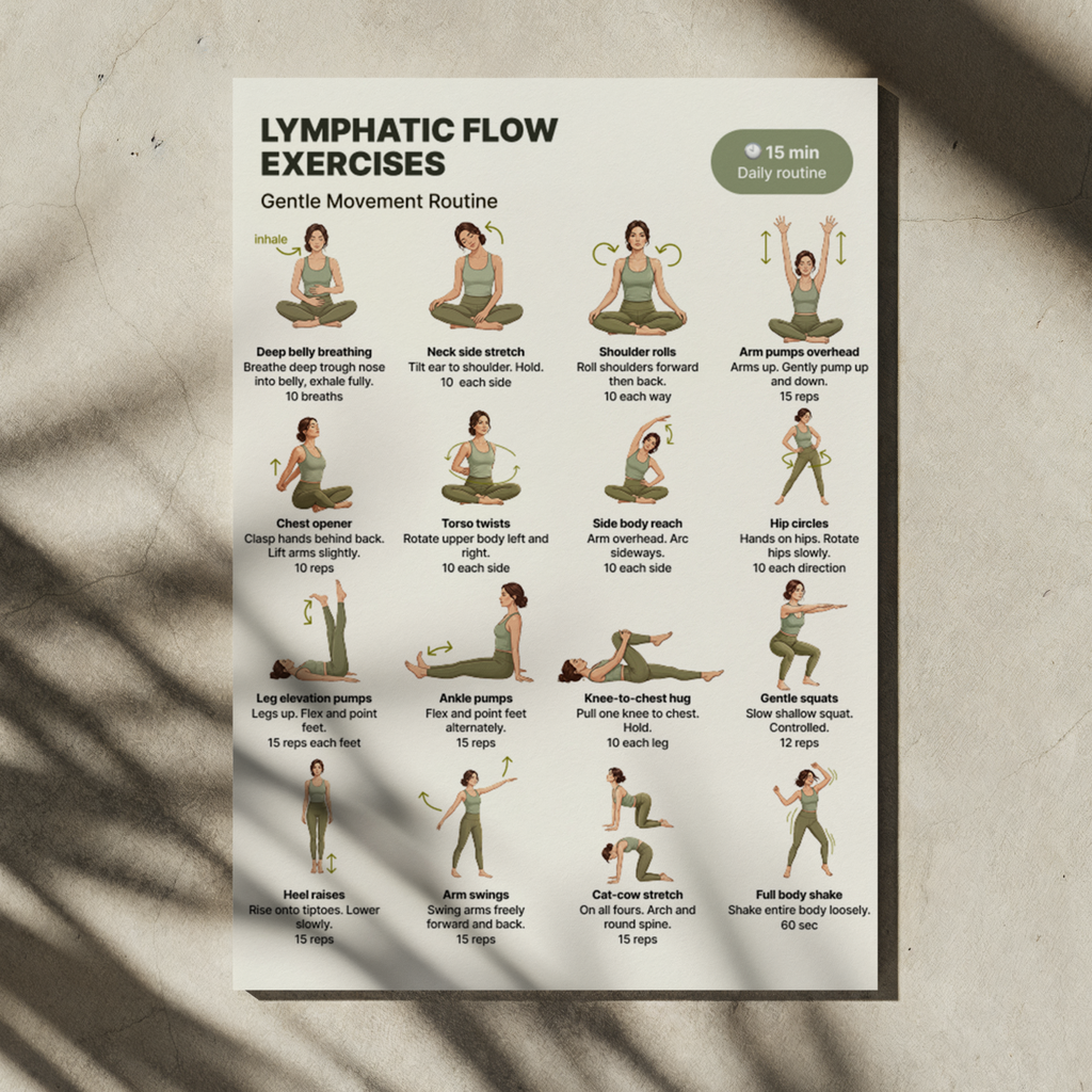 Lymphatic Flow Exercises | Printable PDF