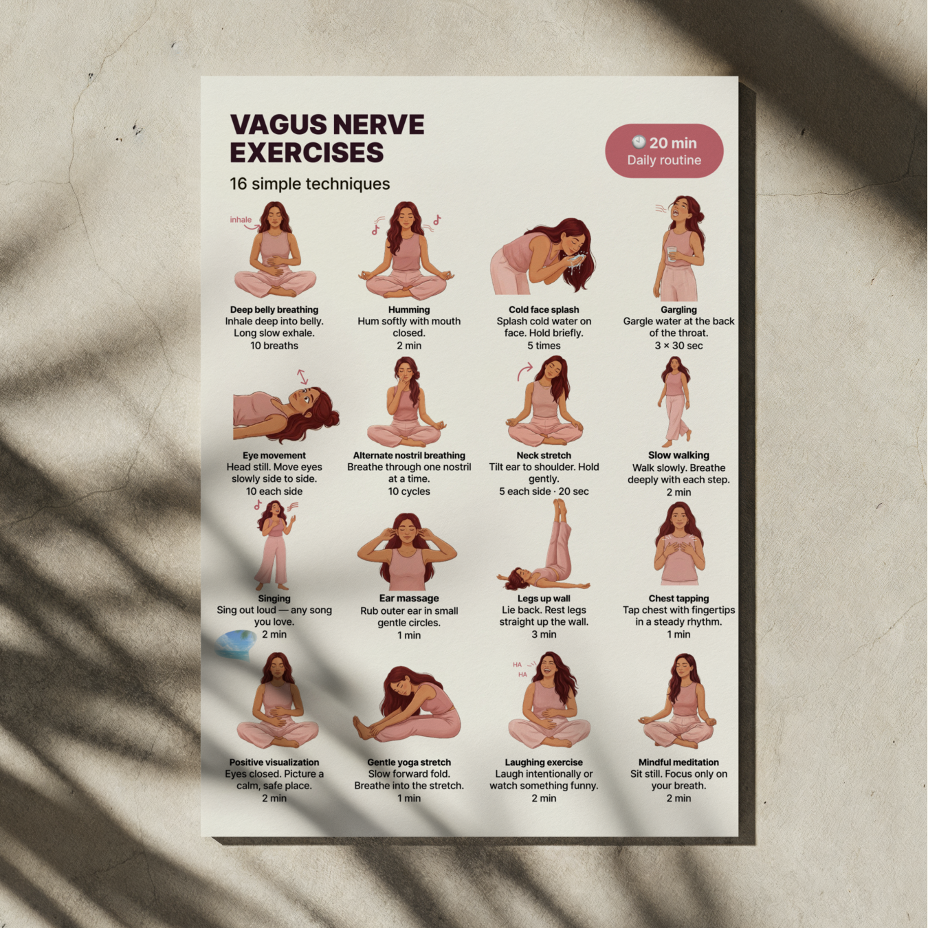 Vagus Nerve Exercises | Printable PDF