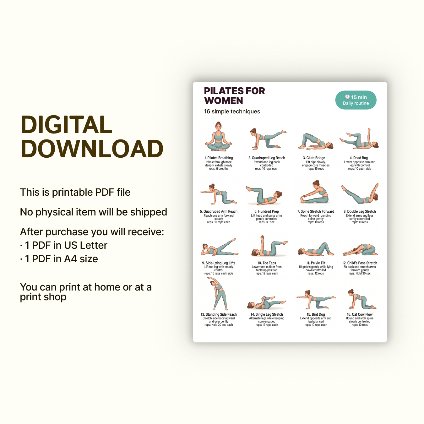 Pilates for Women 40+ | Printable PDF