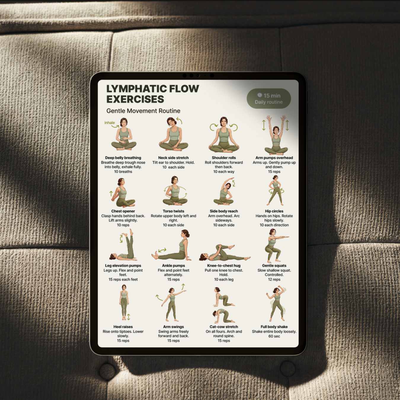 Lymphatic Flow Exercises | Printable PDF