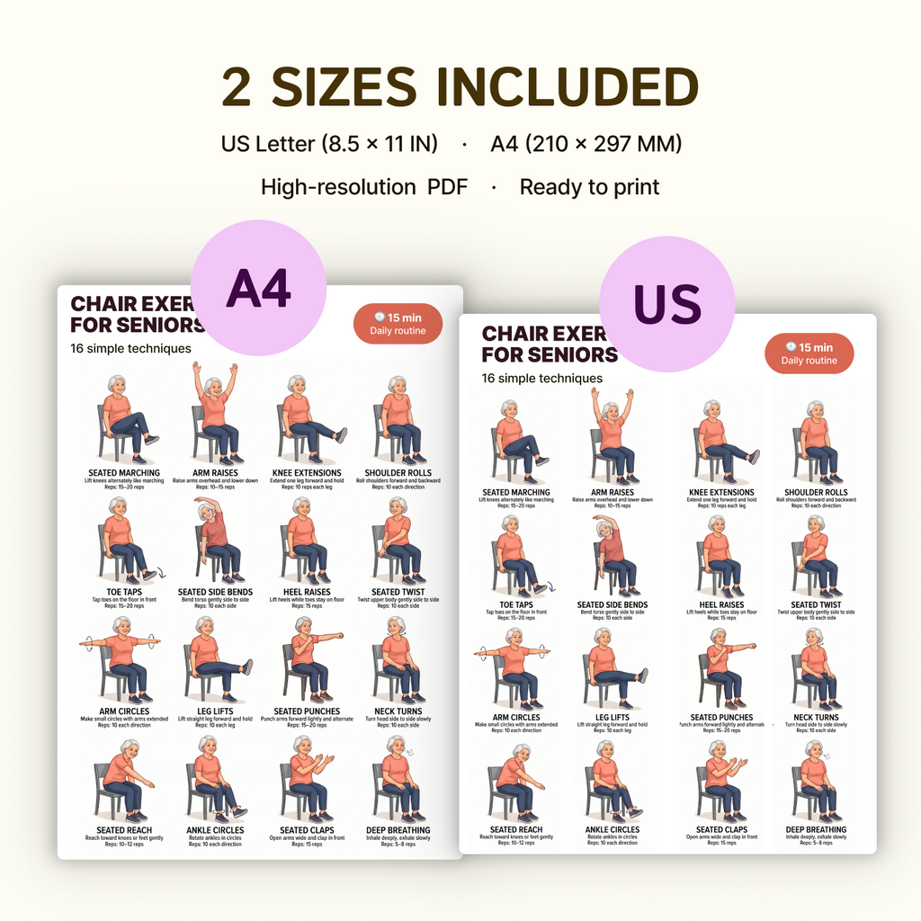 Chair Exercises for Seniors | Printable PDF