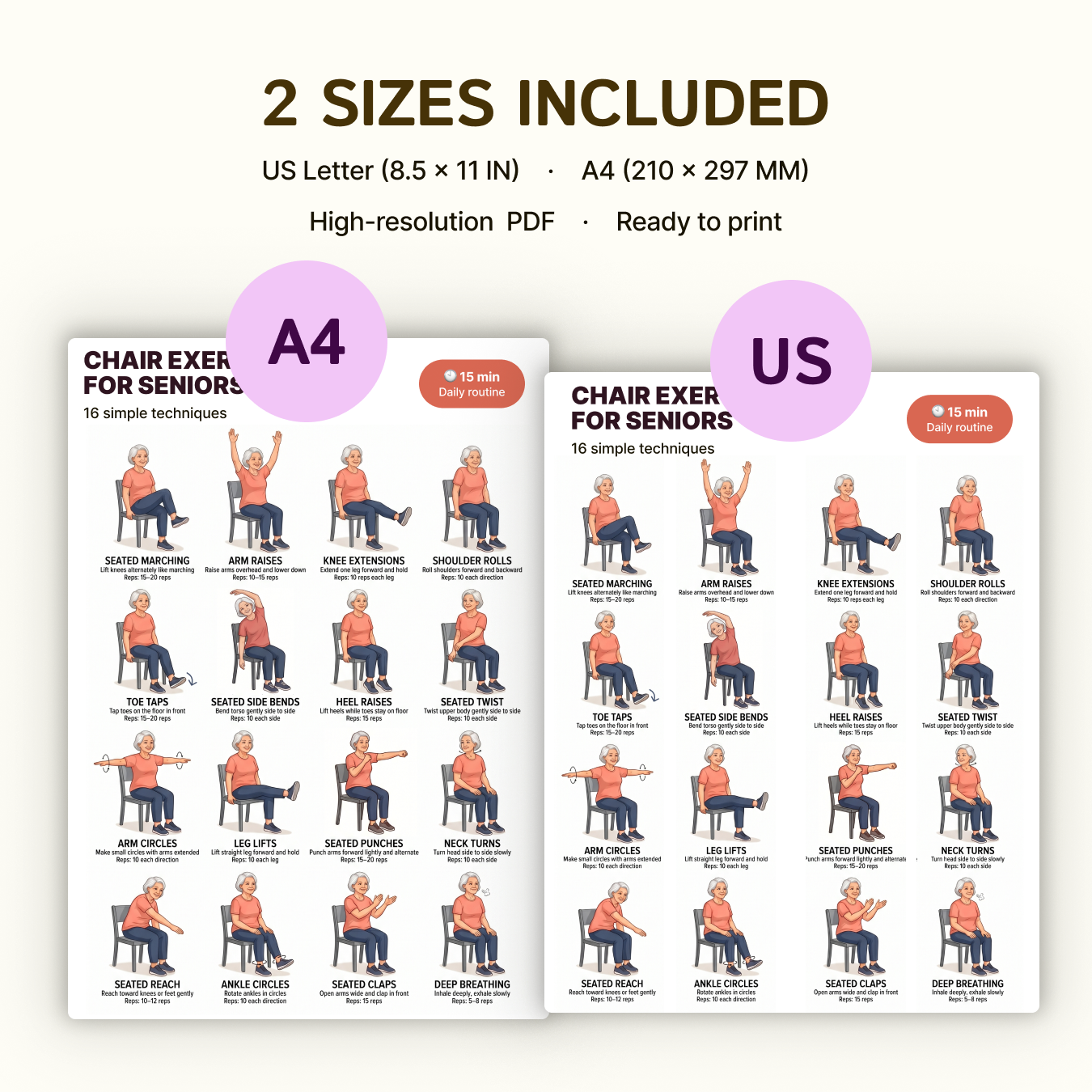 Chair Exercises for Seniors | Printable PDF