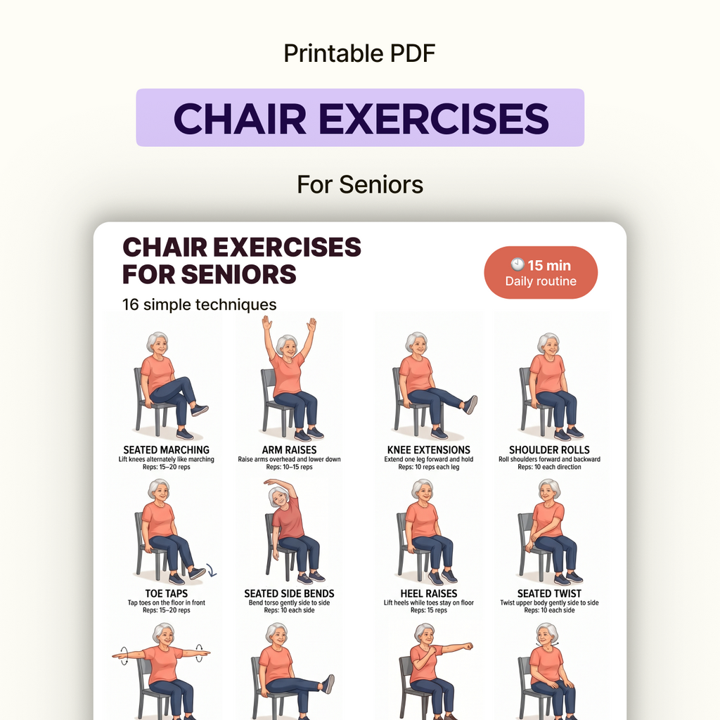 Chair Exercises for Seniors | Printable PDF