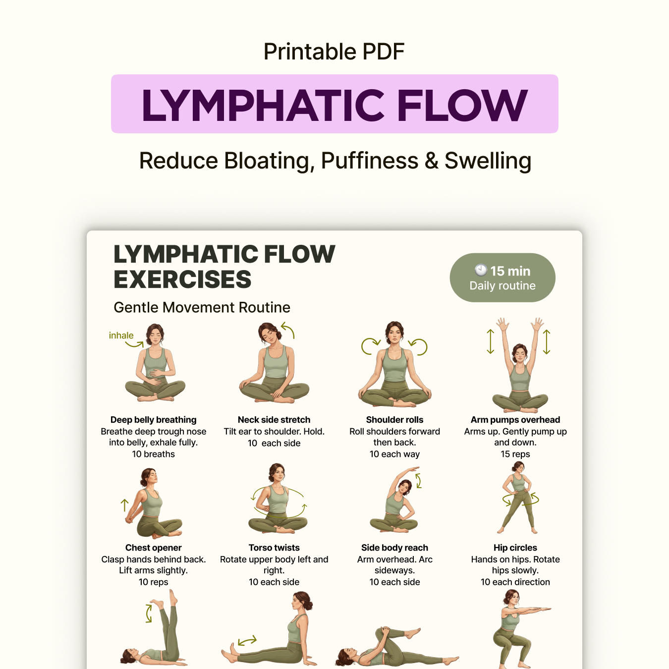 Lymphatic Flow Exercises | Printable PDF