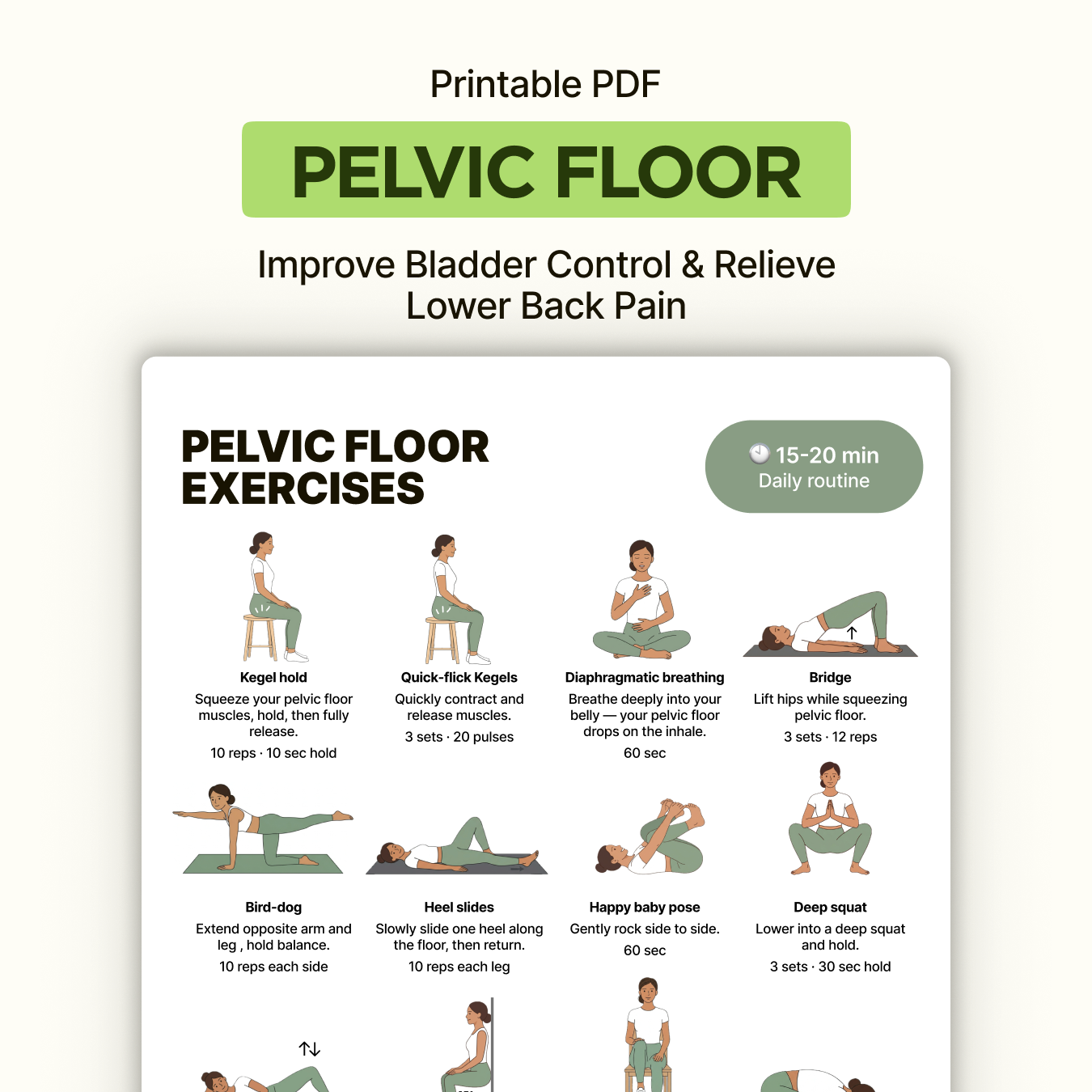Pelvic Floor Exercises | Printable PDF